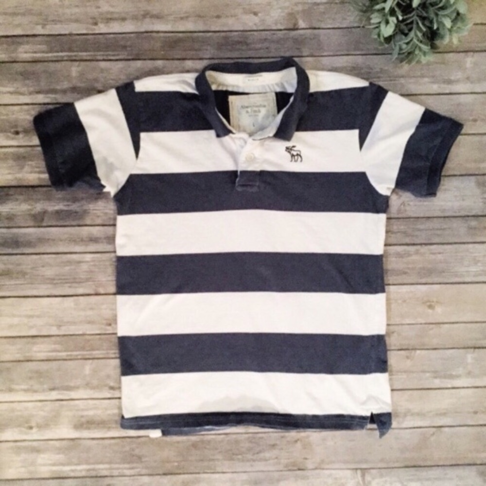 Abercrombie & Fitch Rugby Striped Polo Shirt L
